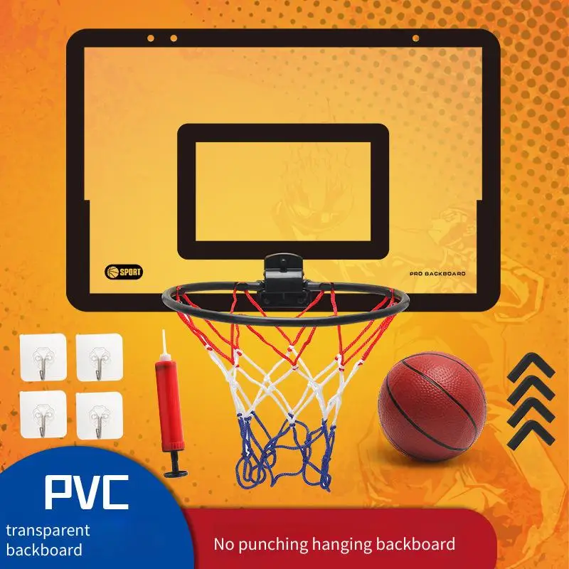 No Punching Wall Hanging Basketball Board Children's Basketball Stand Transparent Basketball Board Shooting Indoor Sports