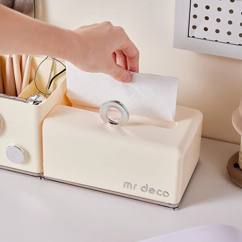 Multi Functional Tissue Box Creative Living Room Coffee Table Paper Box Remote Control Storage Box Meal