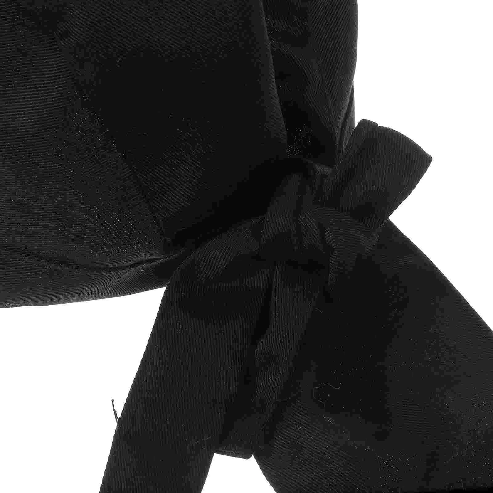 호텔 블랙 캡 휴대용 모자 남자 요리 작업 유니폼 코튼 미스에 대한 터번 웨이터를 제공하는 요리사 모자