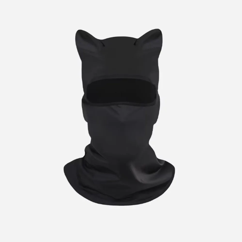 Fashion Polyester Fiber Cat Ear Face Mask Soft Windproof Neck Gaiter Sun Protector Breathable Balaclava Hat Cycling Headgear