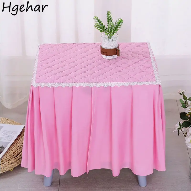 Table Cloths Household Bedroom Dust-proof Mesh Patchwork Bedside Cupboard Protective Fashion Home Decor Thicken Tablecloth Ins