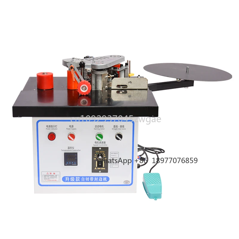 PVC Curved Small Portable Woodworking Automatic Edge Banding Machine Manual Mini Wood Motor 220V Trimming Gluing Machine 1000ML