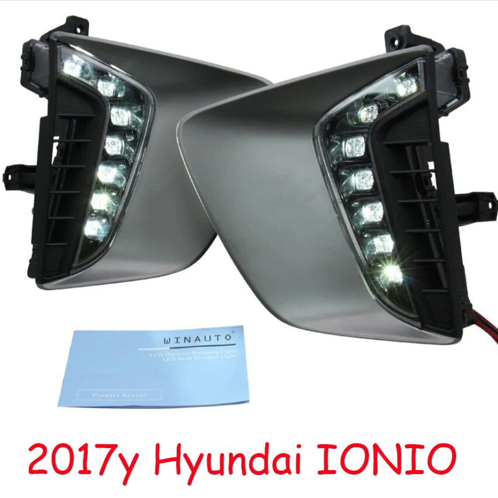 

Автомобильный бампер фары для Hyundai IONIO дневные фары 2017y DRL автомобильные аксессуары светодиодные фары для Hyundai IONIO противотуманные фары