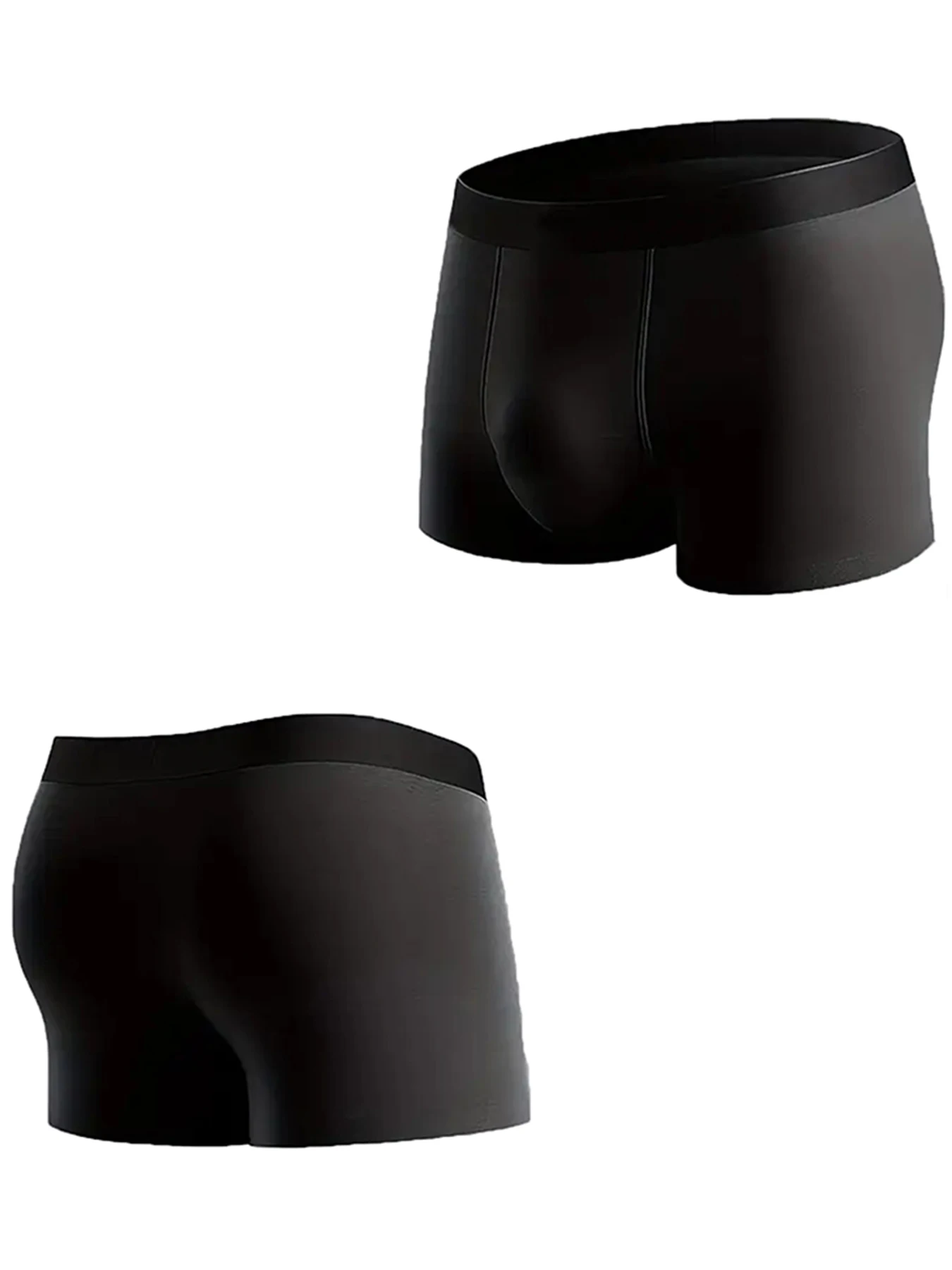 3 Pack Men's Lustrous Silky Boxer Briefs Dual-Color Fixed Pack Dark Grey and Black Sleek Contour Year-Round Essential Underwear