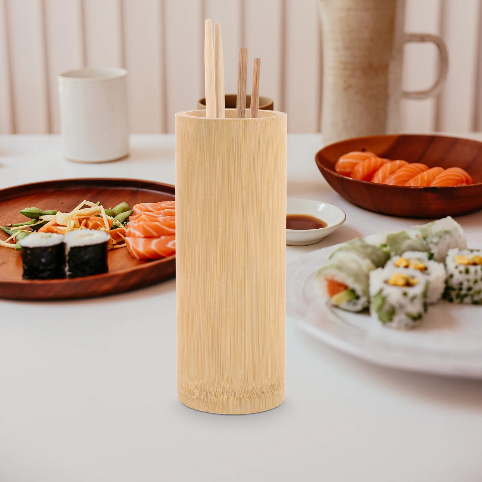 

Bamboo Chopsticks Storage Box Rustic Kitchen Utensil Holder Organizer Countertop Spoon Spatula Cooking Tool Holder