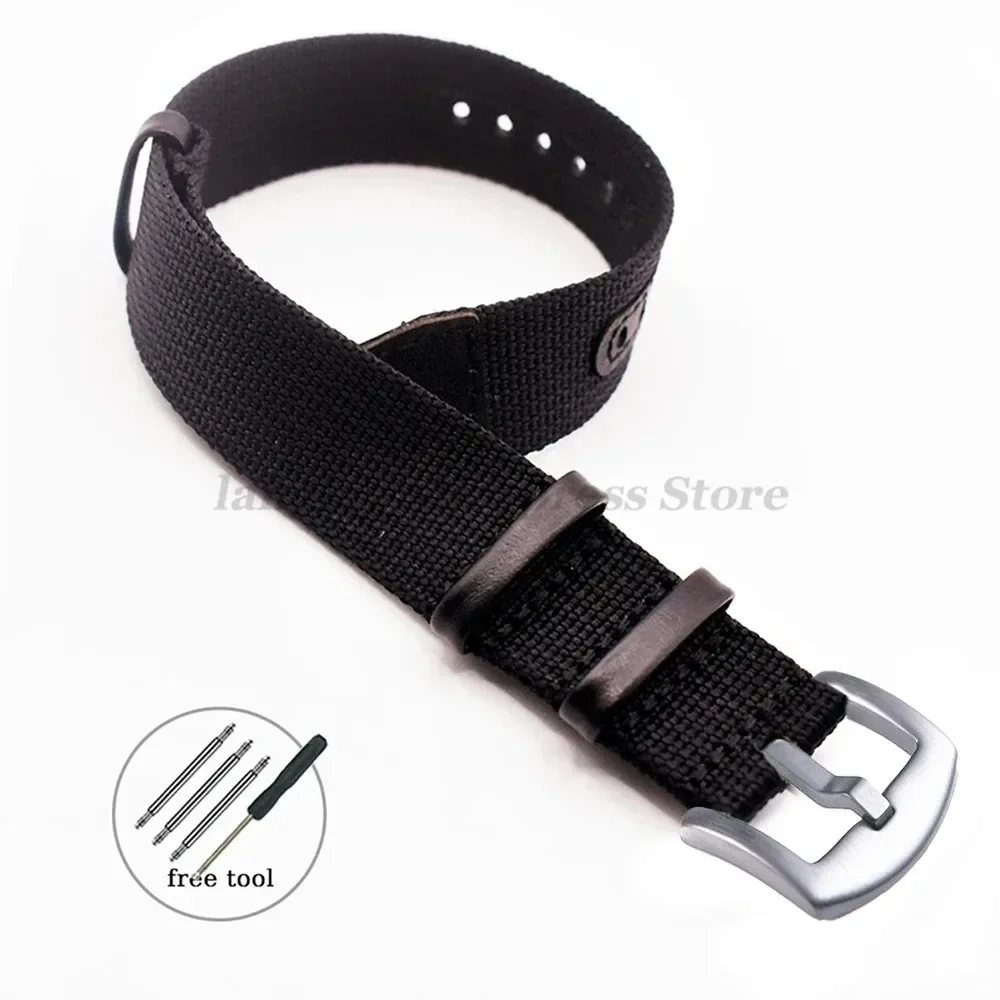 20mm 22mm Horloge Armband voor Seiko voor Rolex Canvas Nylon Patch Lederen Band Horlogeband voor Hamilton voor omega Vervanging Riemen