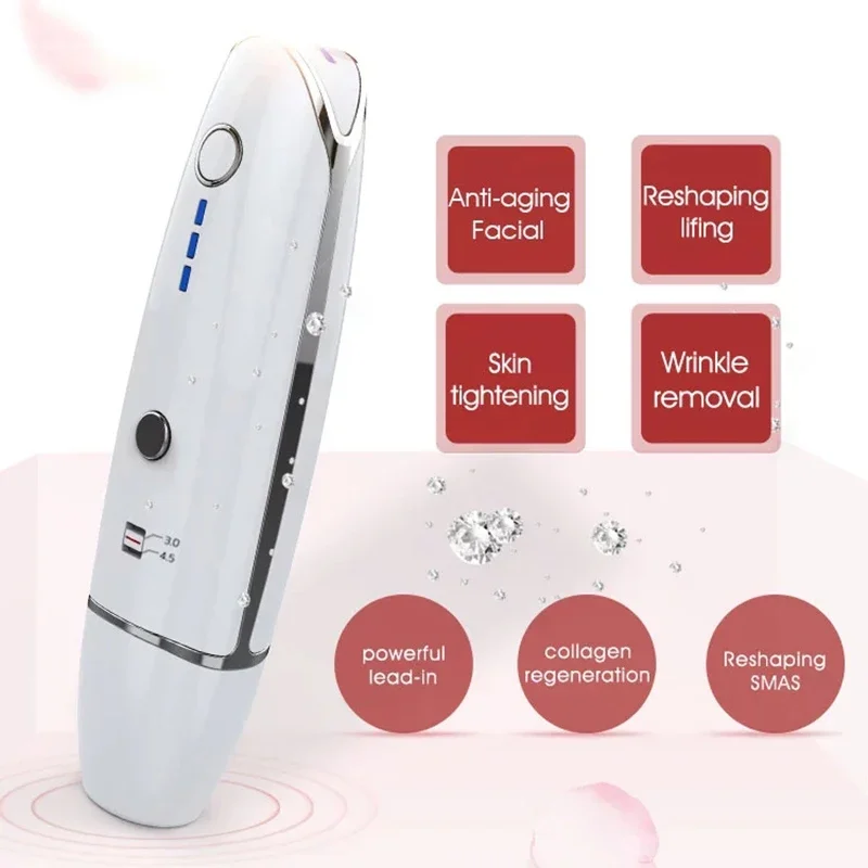 Mini Hifu Ultrasonic RF Facial Massager Line V-Shape Anti-Aging Lifting Wrinkle Removal Skin Tightening Face Care Beauty Device