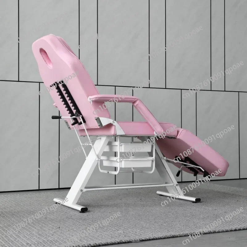 Chaise de tatouage pour le visage avec tabouret hydraulique, lit de salon, massage professionnel, cils, traitement de beauté, spa