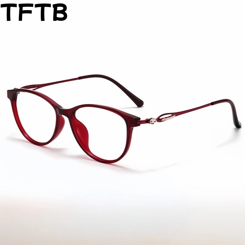 

TFTB Women's Retro TR90 Cat Eye Eyeglasses Frame Blue Light Blocking High Quality Ultra Light Trend Optical Prescription Glasses