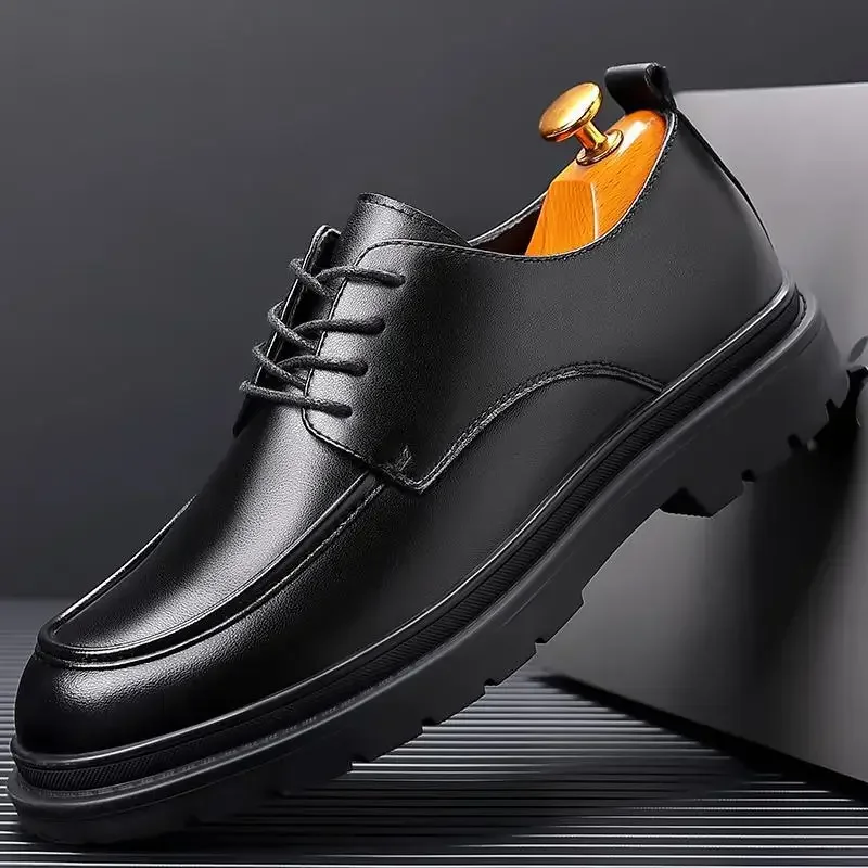 Zapatos Derby de estilo clásico italiano para hombre, zapatos de vestir con cordones, negocios, boda