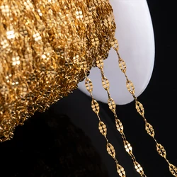 No Fade 2meters Stainless Steel Lip Chain Multi-Size Metal Bulk Chain for Necklace Bracelet Chain DIY Jewelry Making Accessories