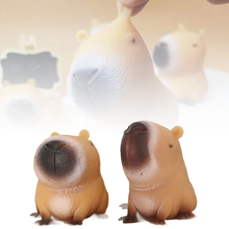 1PC schattig stressknijpspeeltje met capibara-thema, perfect cadeau voor het behoefte van ontspanning, leuk dierenspeeltje