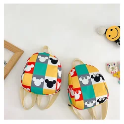 Disney's new plush bag Children's cartoon pattern Oxford cloth backpack Mickey mouse Kindergarten baby's anti stray schoolbag