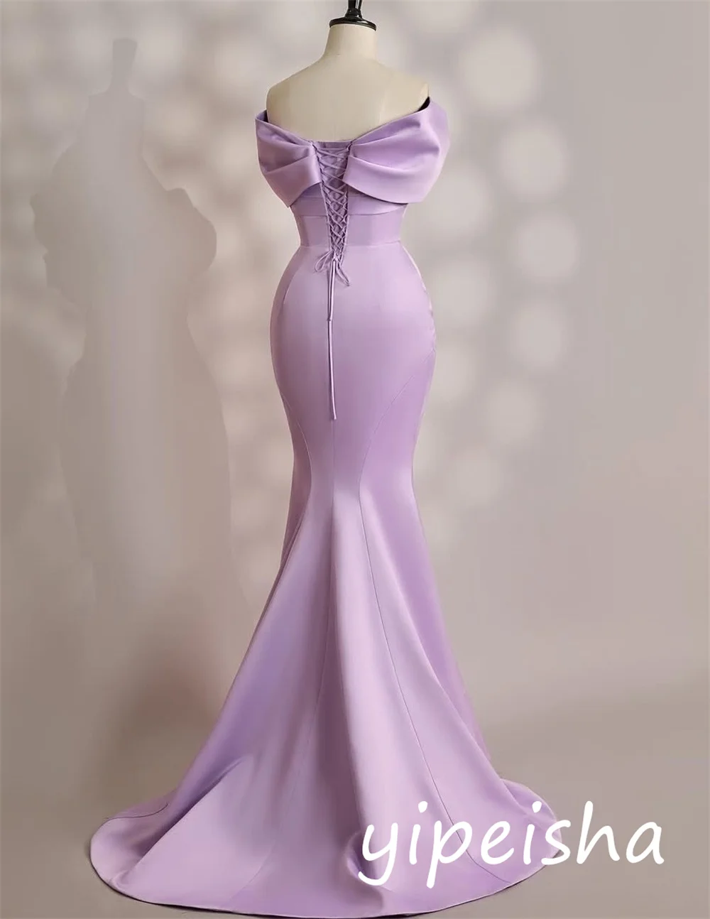 Maßgeschneiderte, klassische, exquisite Jersey-Falten-Trompeten-Schatz-lange Kleider, maßgeschneiderter Anlass, passend zu einfach