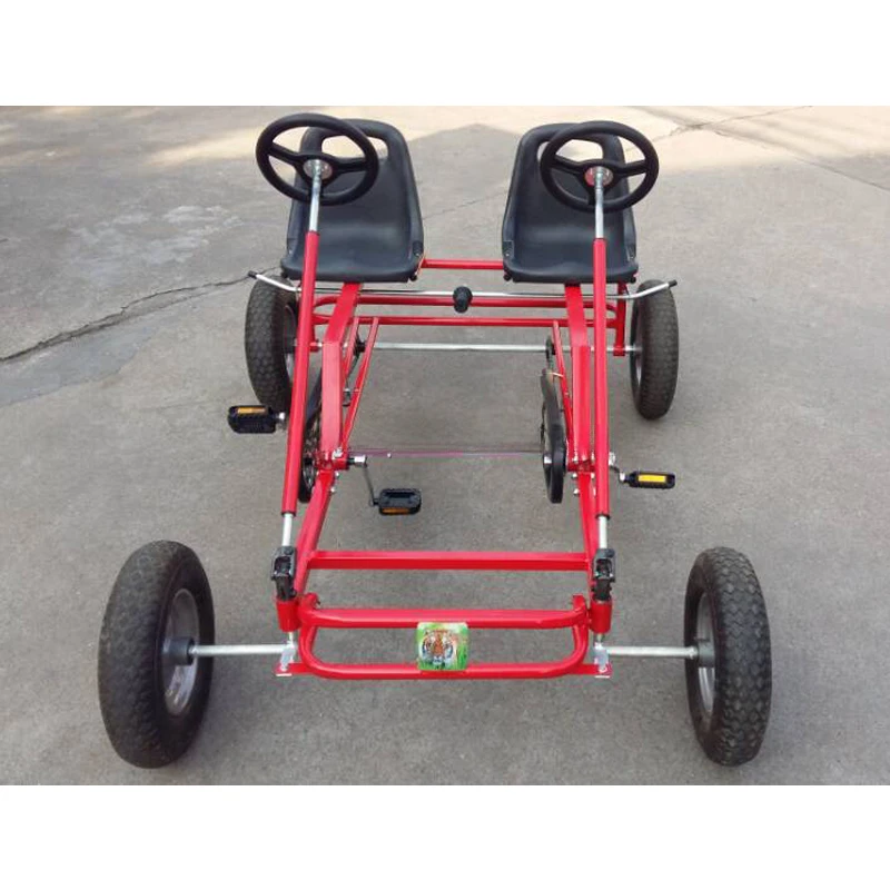 Plastic four wheel heavy duty adults 4 wheel pedal go cart