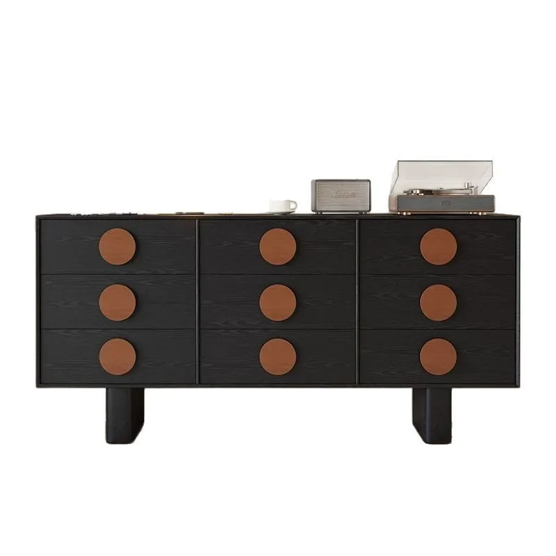 

Retro style solid wood dining side cabinet against the wall integrated bucket cabinet high-end tea cabinet restaurant