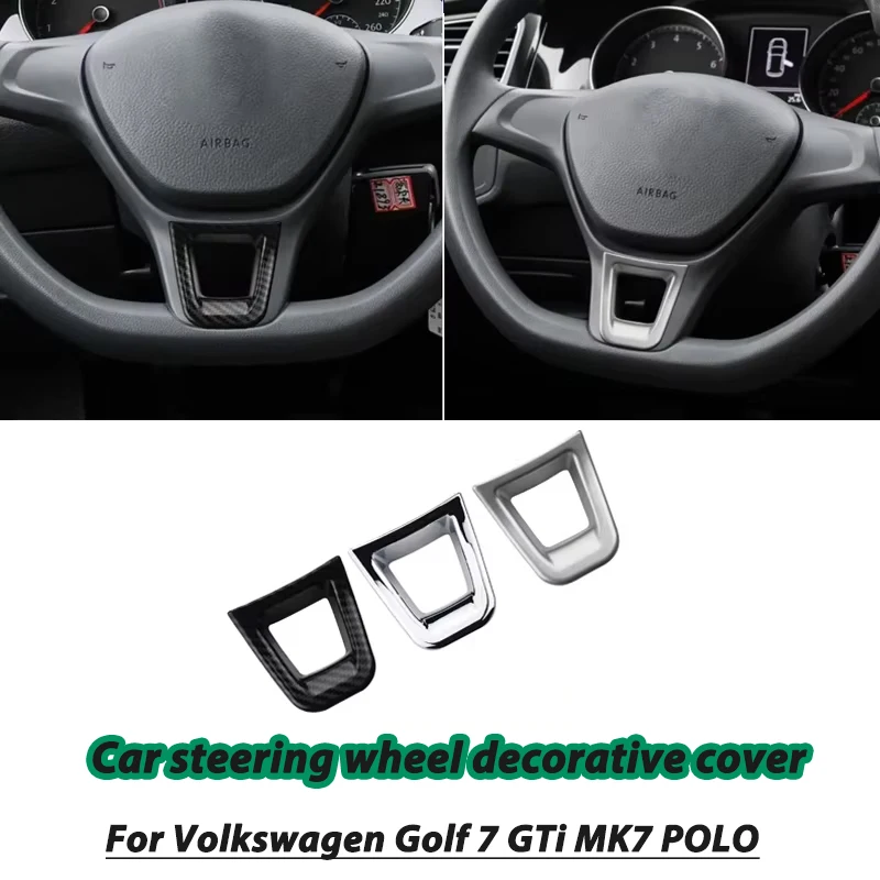 

For Volkswagen Golf 7 GTi MK7 POLO 2014 2015 Jetta MK6 Passat B7 2015 B8 Car steering wheel decorative cover Accessories