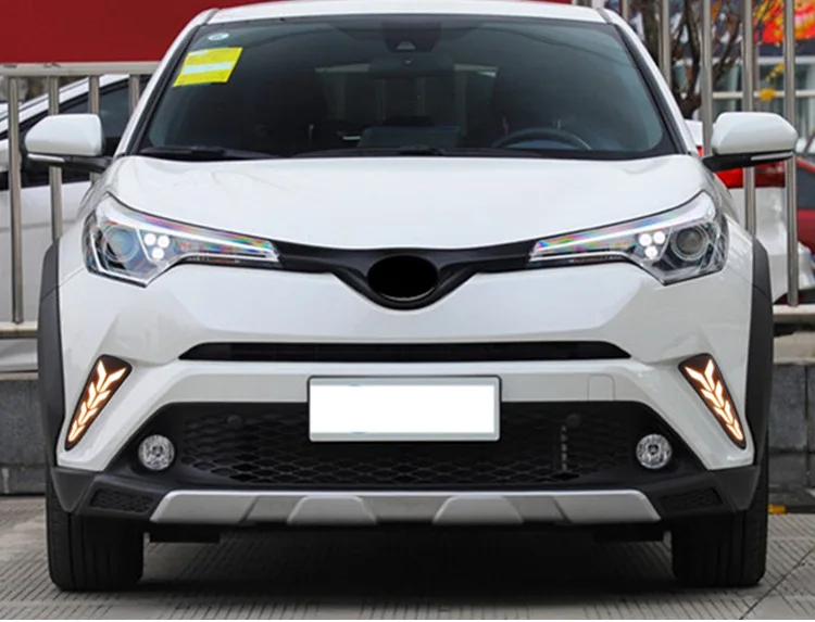 For Toyota IZOA CHR daytime running lights LED daytime running lights front and rear bumper turn signals fog warning li