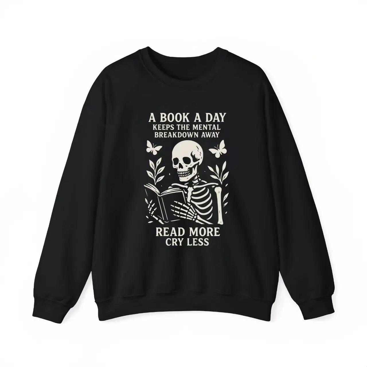 

"A Book A Day Hoodie Women Motivational Sweatshirt Funny Skeleton Graphic Tee Read More Cry Less Gift for Book Lovers"