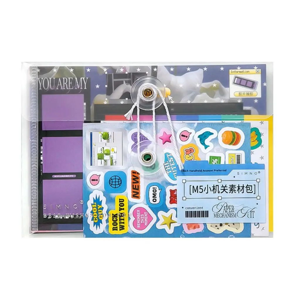 

12pcs Journal GO Little Mechanism Material Pack No Cutting DIY Card Craft Making Cartoon Gift Memo Pads Scrapbooking Decoration