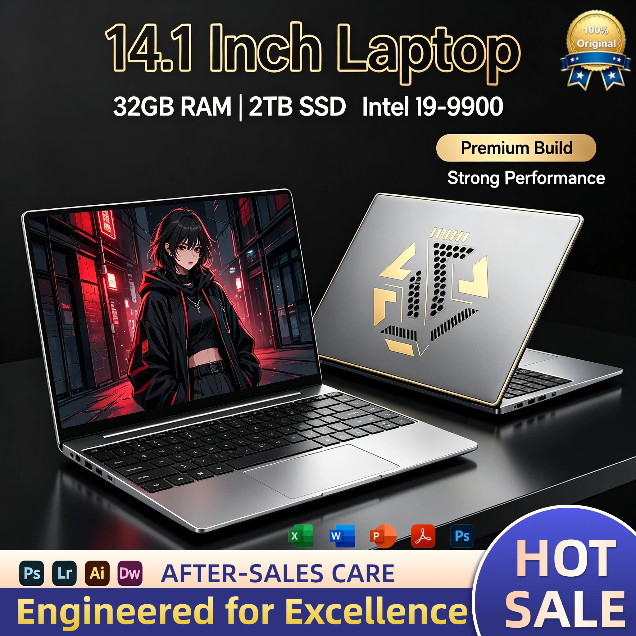 Intel Core i9 9900 14.1 Inch Laptop 8C16T 5.0GHz 16GB RAM 2TB SSD UHD 630 Gaming Notebook Mobile Workstation Pro Elite