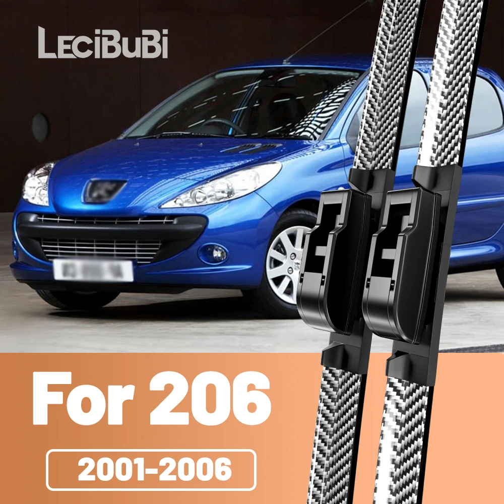 2 stücke Frontscheibe Scheibenwischerblätter Carbon Faser Scheibenwischer Für Peugeot 206 2001-2006 2002 2003 2004 2005