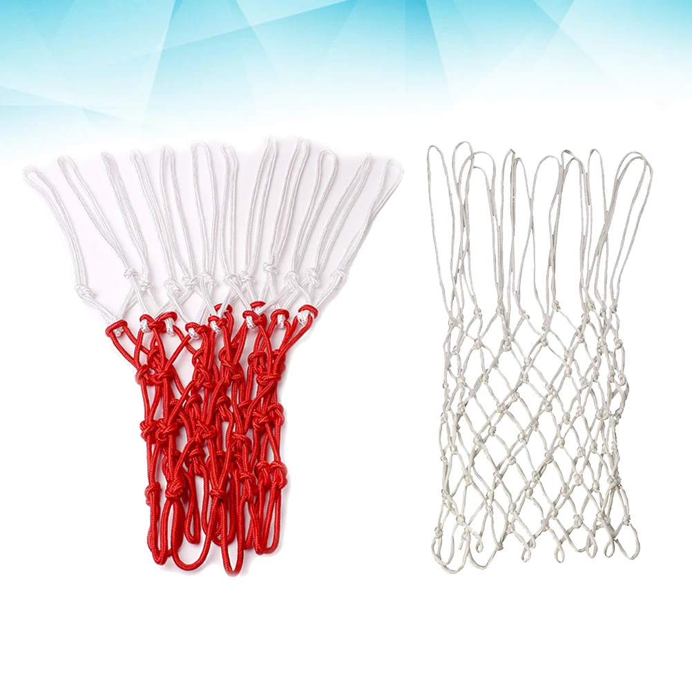 2 шт. нейлоновая баскетбольная сетка обычного размера, сверхмощная, толстая, износостойкая, всепогодная, 12 петель для баскетбольных дисков, легкая