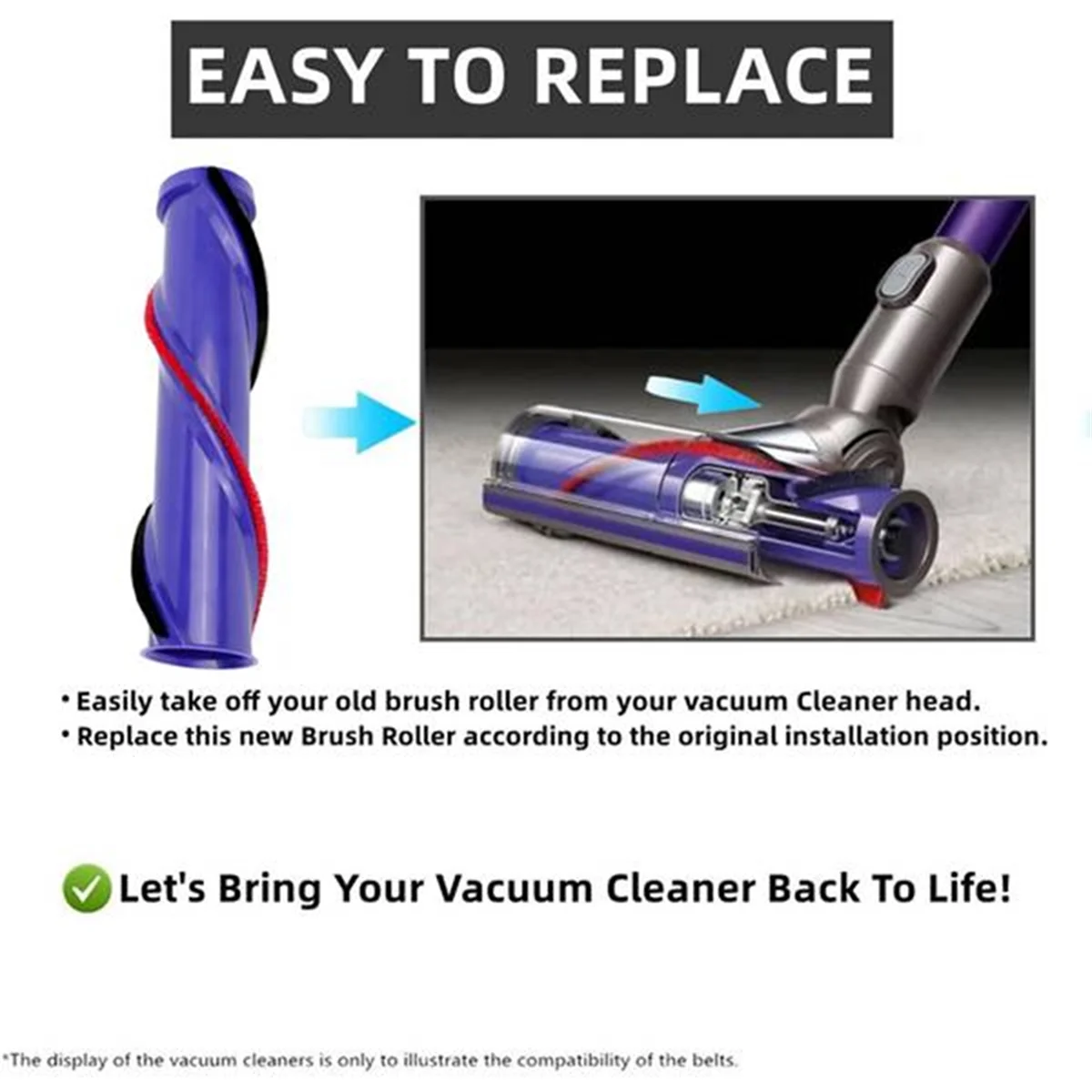 V12 진공 청소기 부품 교체 용 FZFZ 고 토크 롤러 브러시 고 토크 안티 롤러 브러시