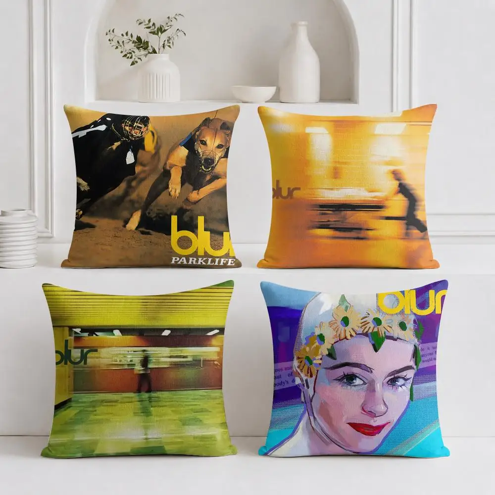 B-Blur ROCK Band Album Cushion Cover Linen Double-Sided Decorative Sofa Couch Bedroom Living Room Home Decor Pillow Case