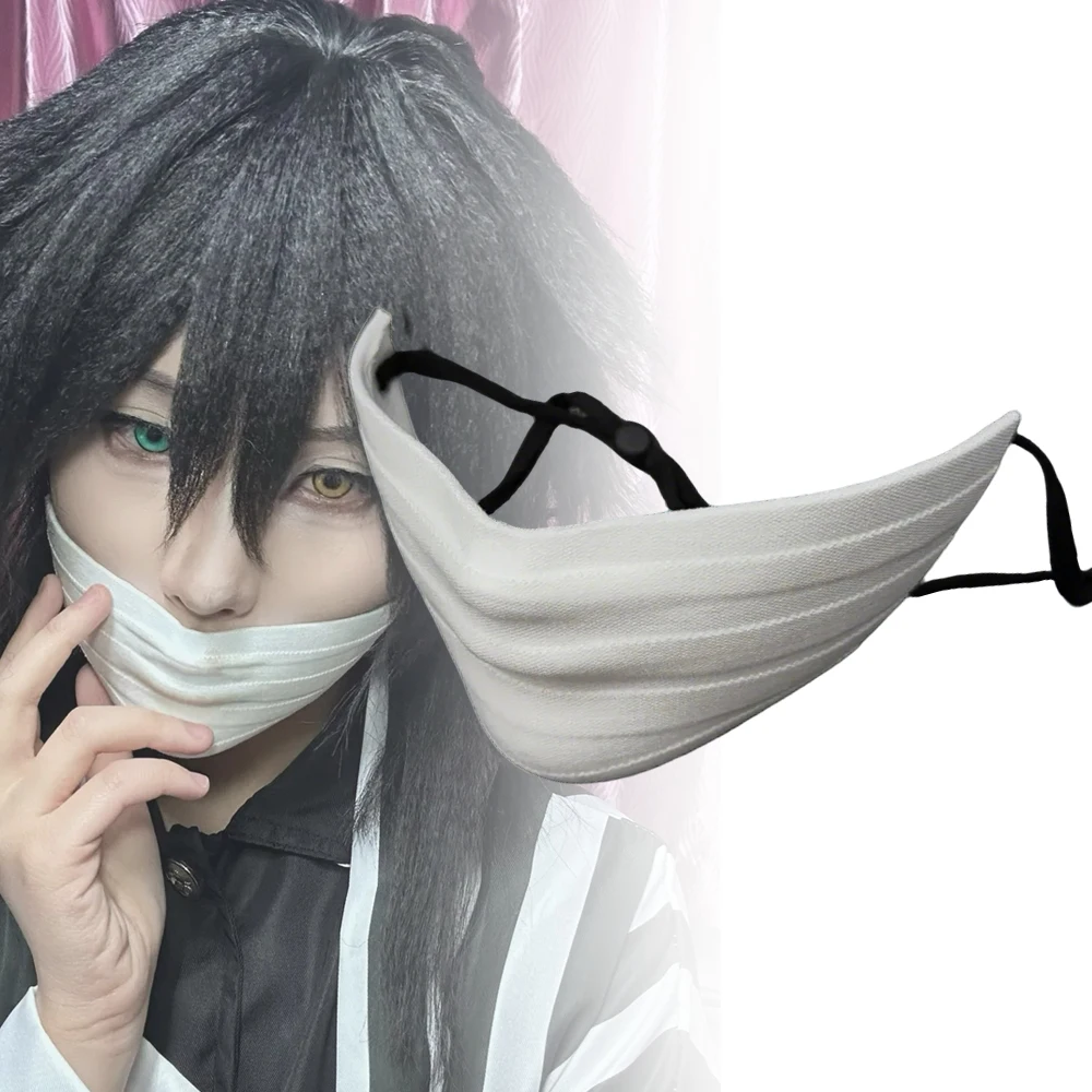 Anime Iguro Obanai Cosplay Maske Erwachsene Unisex Isaac Foster DIY Halbgesichts-Bandagenmaske Halloween-Kostüm-Requisite
