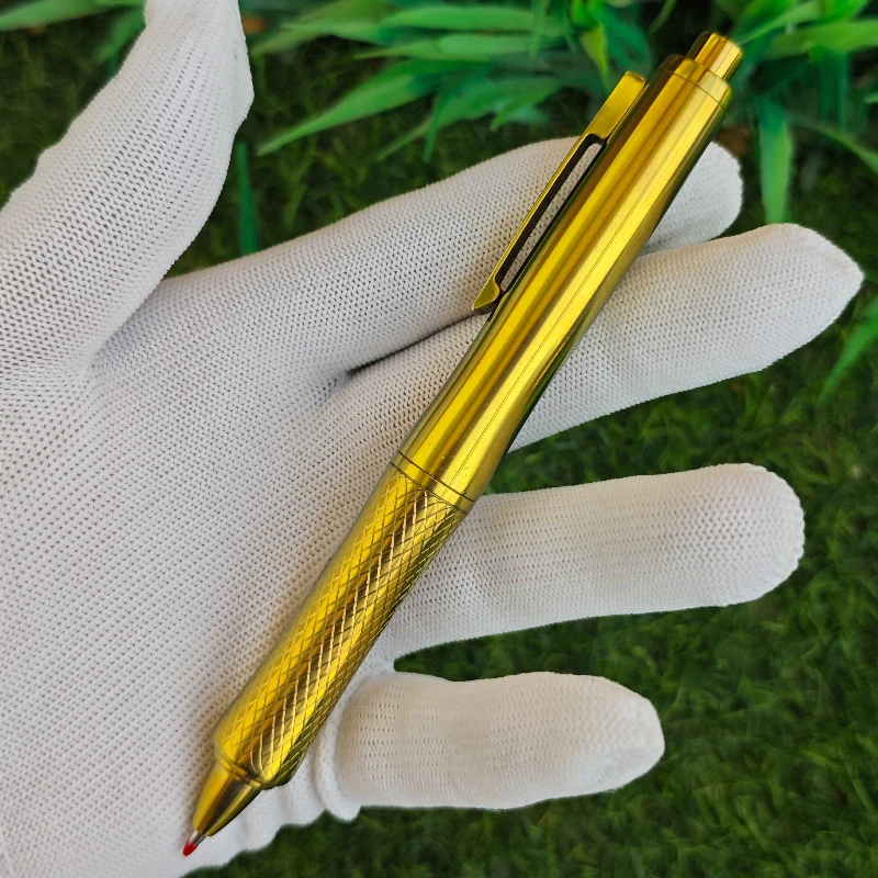 

BALAOYE Yellow Titanium Alloy Press Gel Pen Luxury Black 0.5 Refill Original Version Gift Writing for Business Office Signature