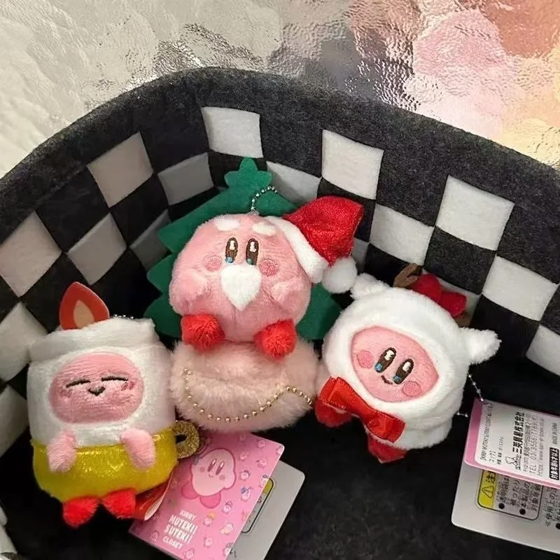 كيربي عيد الميلاد سلسلة أفخم الدمى قلادة سانتا الرنة Kawaii عيد الميلاد نجوم كيربي محشوة Peluche اللعب الديكور هدايا الاطفال