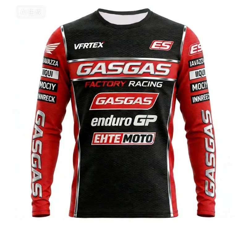 

2026 GASGAS Factory Racing Enduro GP Motocross Jersey Man Quick Dry Breathable Long Sleeve MX Off-Road Top for Enduro Racer Tee