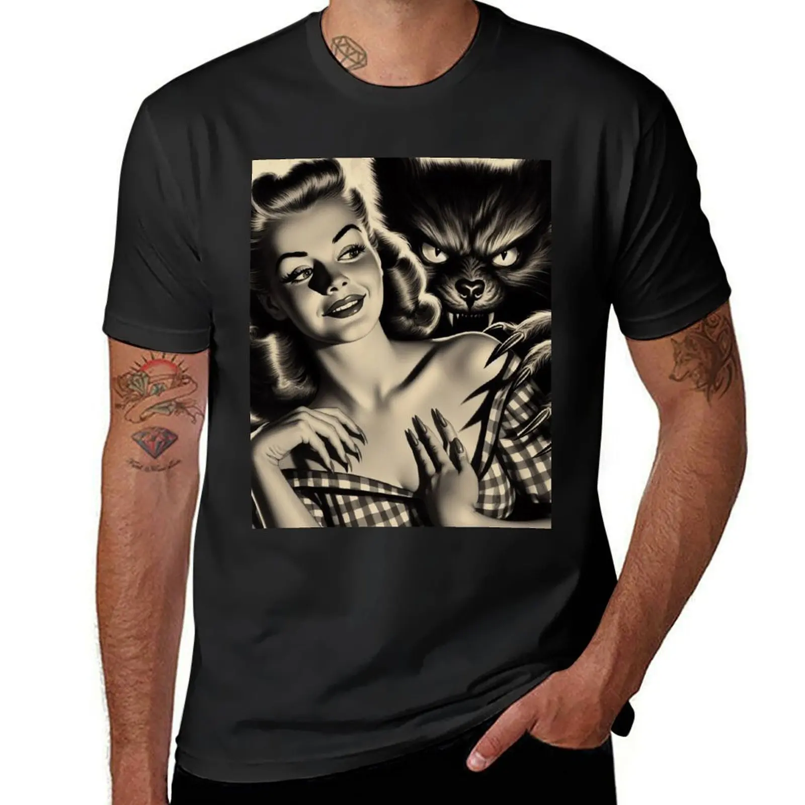 

Horror Pin-up T-Shirt vintage clothes graphics big and tall t shirts for men