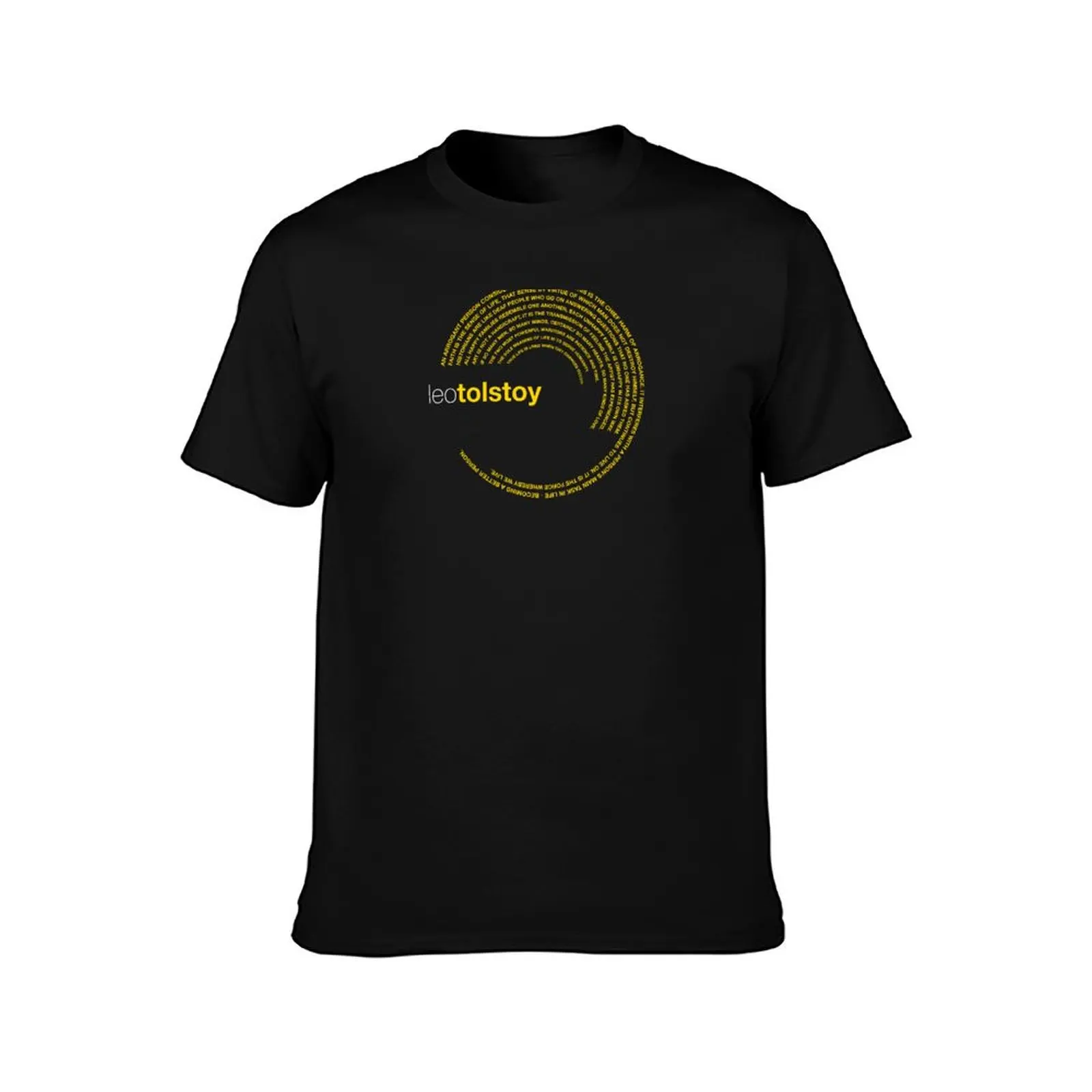 Leo Tolstoy famous quotes poster [gold] T-Shirt blanks custom t shirt fitted t shirts for men