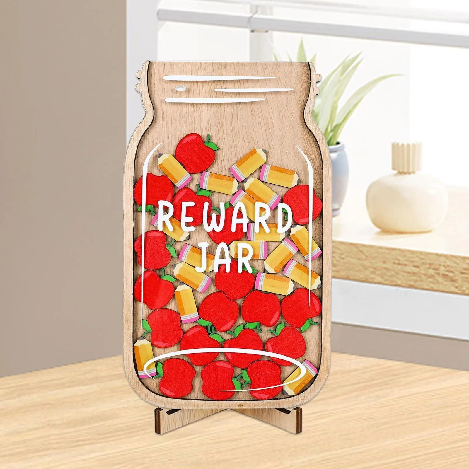 Wooden Classroom Rewards Jar Early Childhood Positive Behavior Education Tool For School Children Kindergarten Sports Toddler