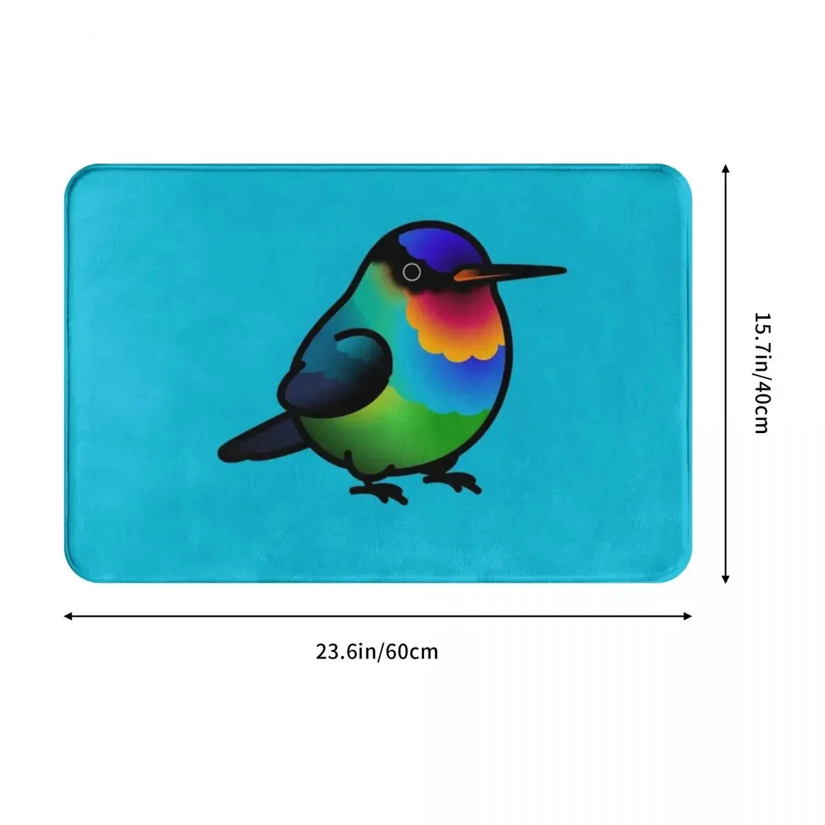 Fire Throated Hummingbird Polyester Doormat Rug carpet Mat Footpad Non-slip Cushion Entrance Kitchen Bedroom balcony toilet