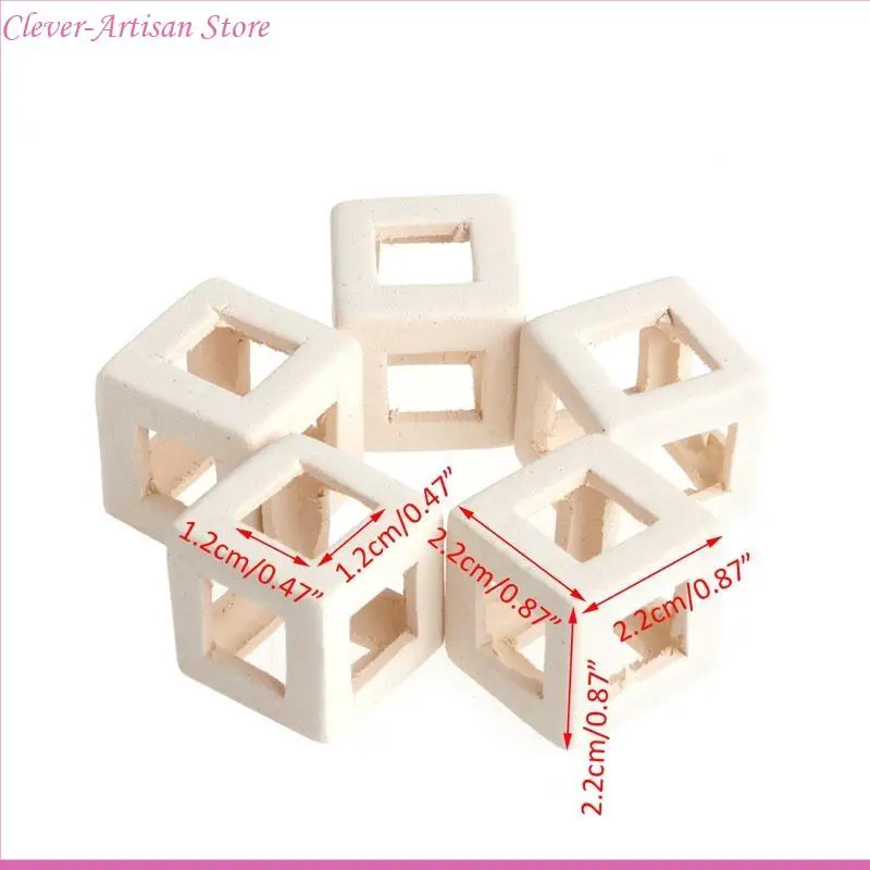 E06B Aquarium Decor Ceramic Cubic Cave House for Betta Cichlid Hiding Rest Spawning