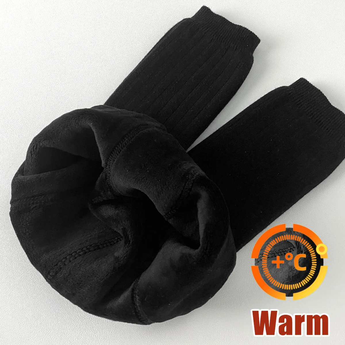 2 PCS Girls Thick Fleece Integrated Leggings, Simple Solid Color Ribbed Warm Pants for Toddler