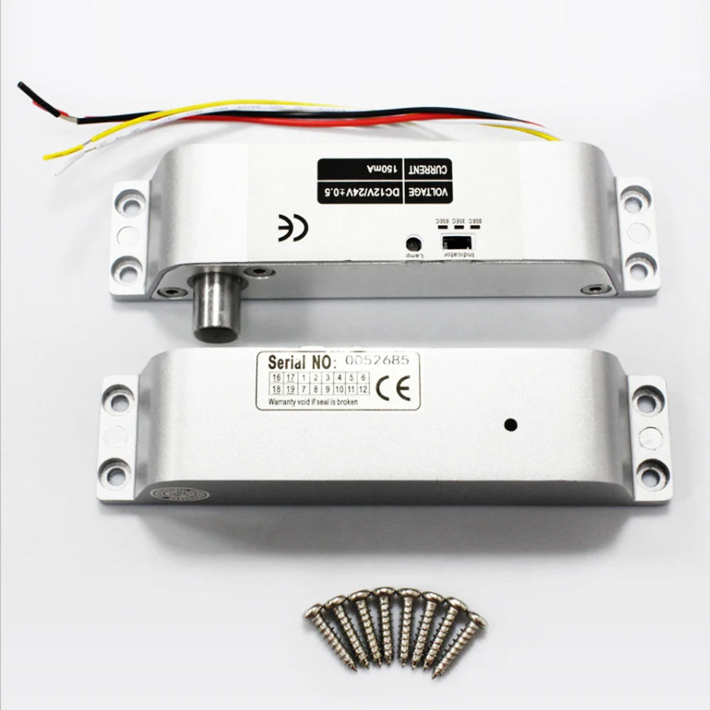 DC 12V Access Control System Kit: Time Delay Fail-Safe NC Electronic Mortise Lock with Electromagnetic Drop Bolt