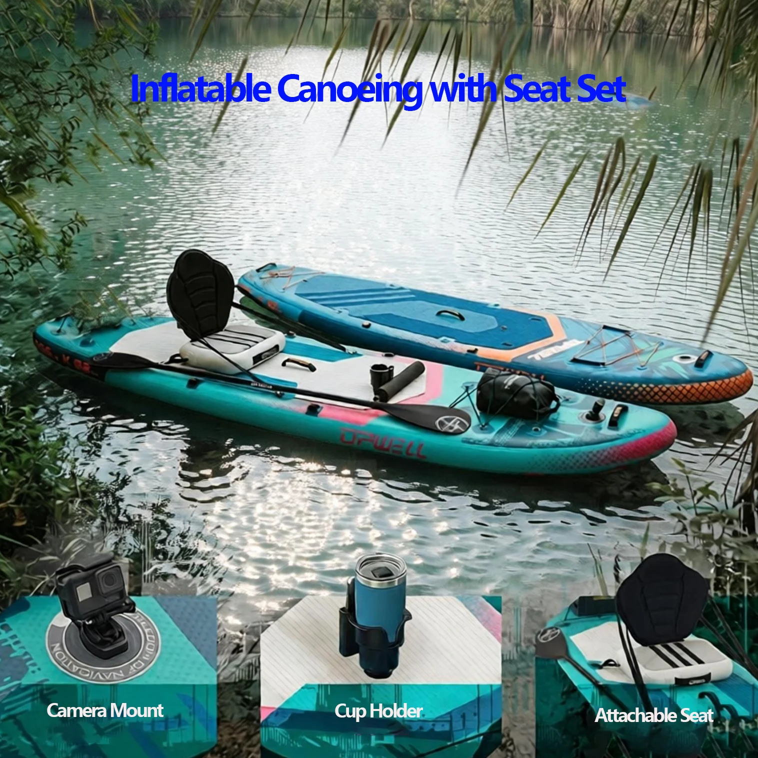 New All-in-1 Inflatable Kayak Combo Heavy Duty Portable Touring Kayak for Beginners & Professionals  for Lake, River, Adventure