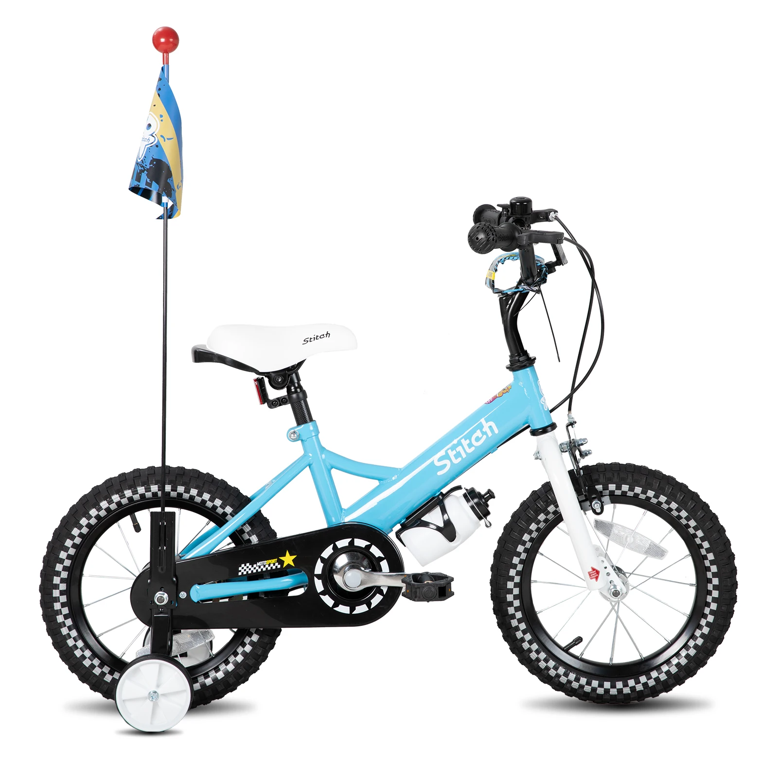 JOYSTAR Little Daisy Kids Bike for Boys Ages 2-7 Years, 12 14 16 InchBoys Bike with Flag & Number Plate