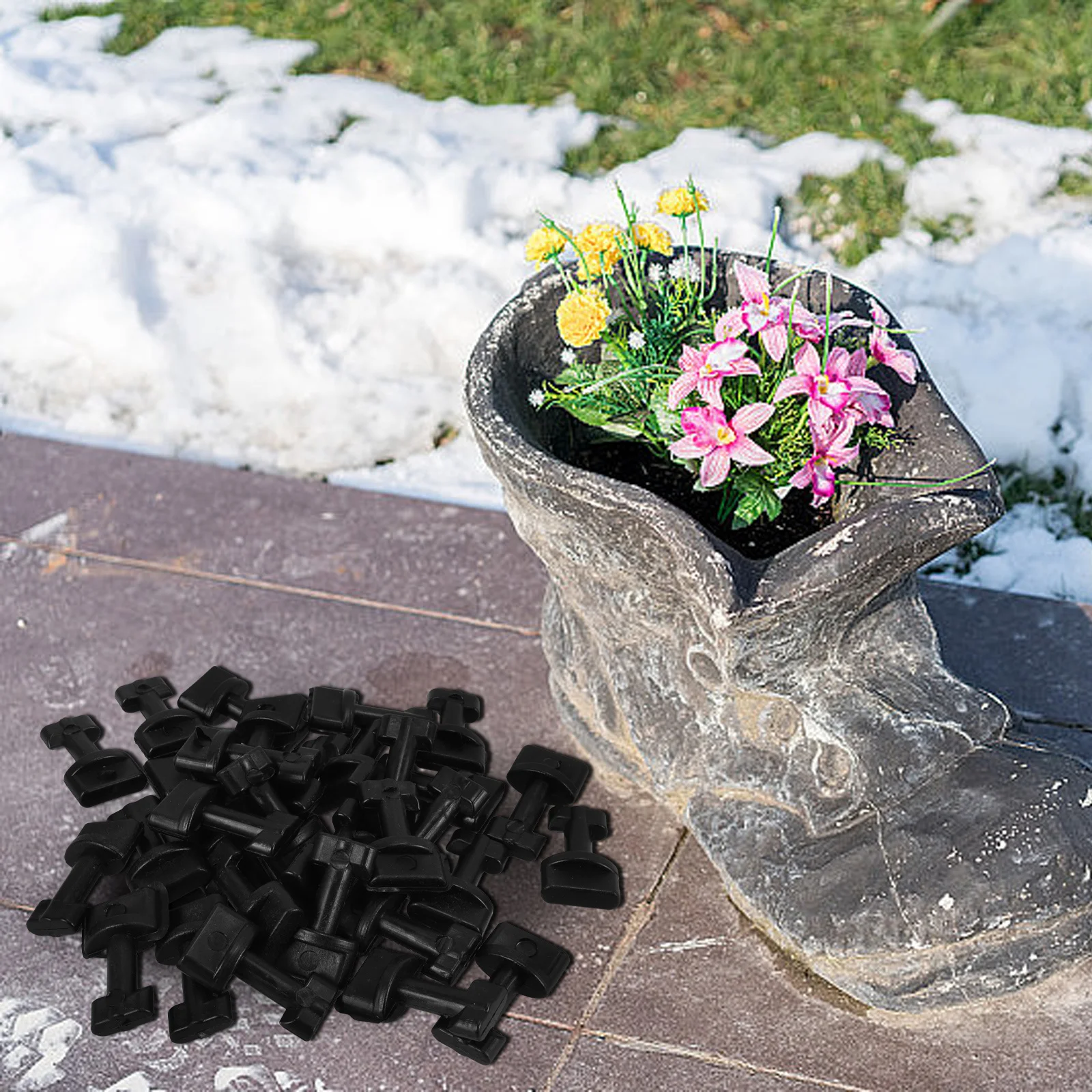 35Pcs Mold Buckle for Concrete Flower Pot Making Planter DIY Craft Casting Decorative Items Reusable Plastic Sturdy Form