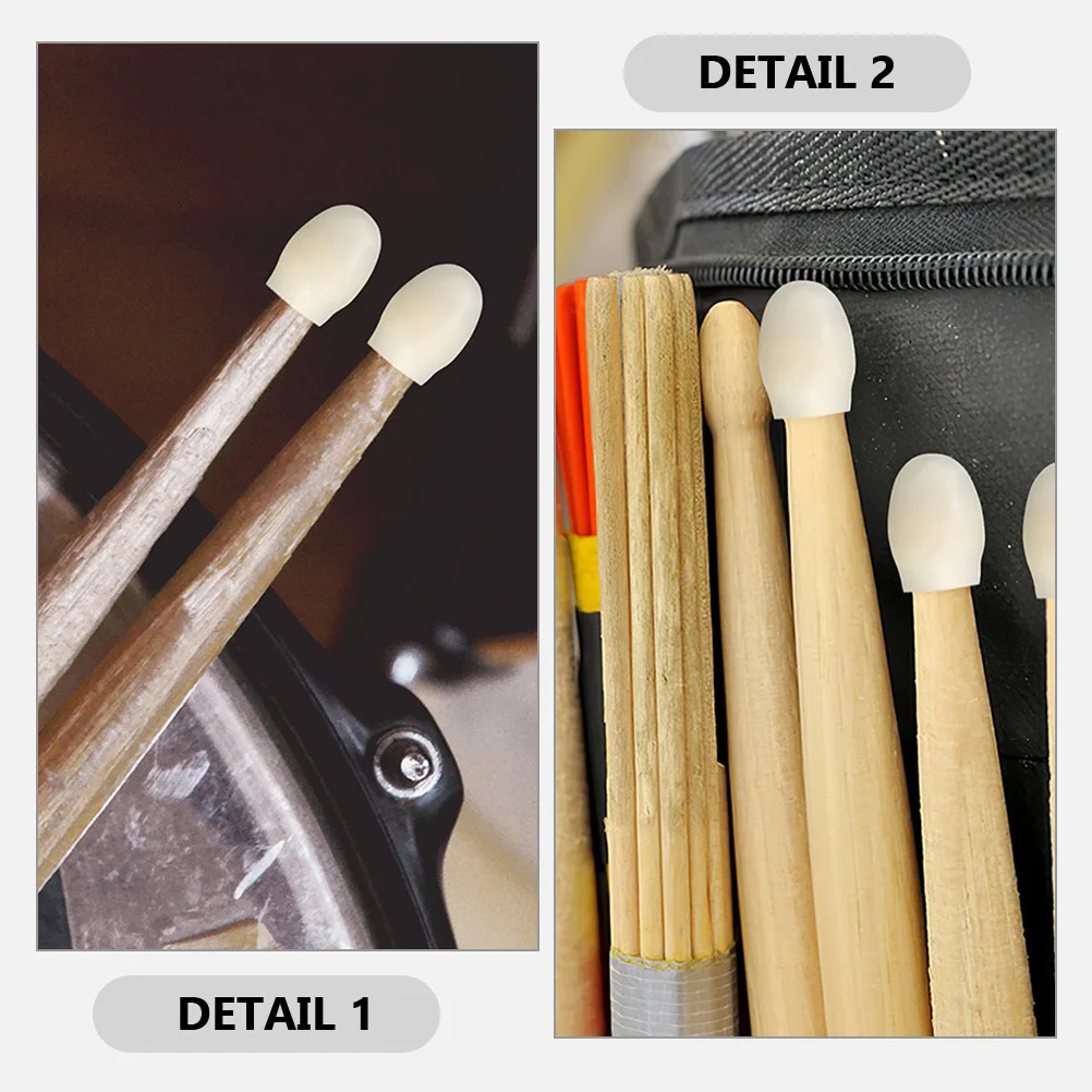 

20Pcs Silicone Drumstick Caps Quiet Playing Tips for Drum Practice Drumstick Mute Tips Instrument Accessories Smooth Non-Slip