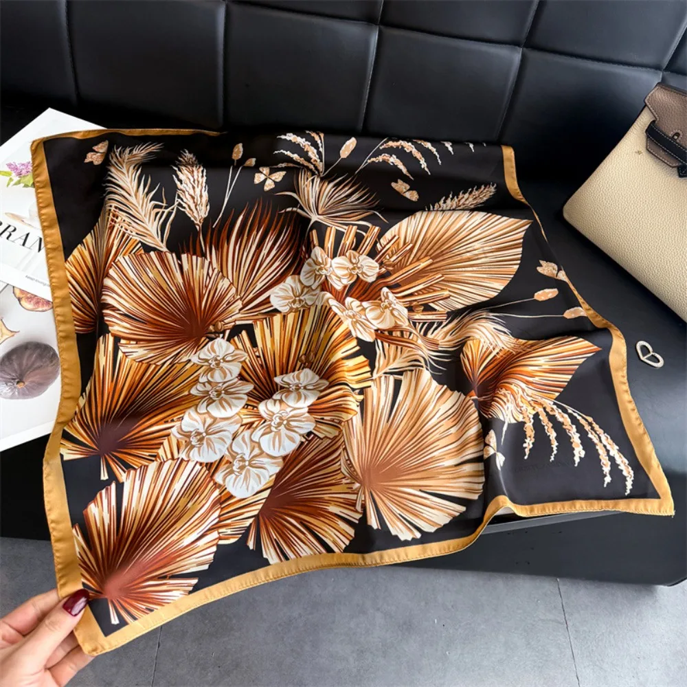 Square Scarf Women  Silk Feeling Neckerchief Lady Foulard Hairband Print Ribbon Spring New Shawls Wraps view 2