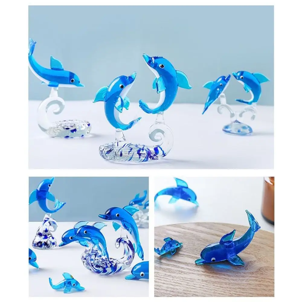 Desktop Ornament Glass Dolphin Ornament Cute Elegant Dolphin Decor Creative Versatile Dolphin Figurine Christmas Gift