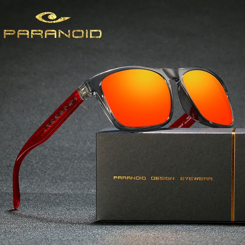 PARANOID Vintage Sunglasses Polarized Men's Sun Glasses For Men Driving Black Square Oculos Male 18 Colors Model 2022 New Style