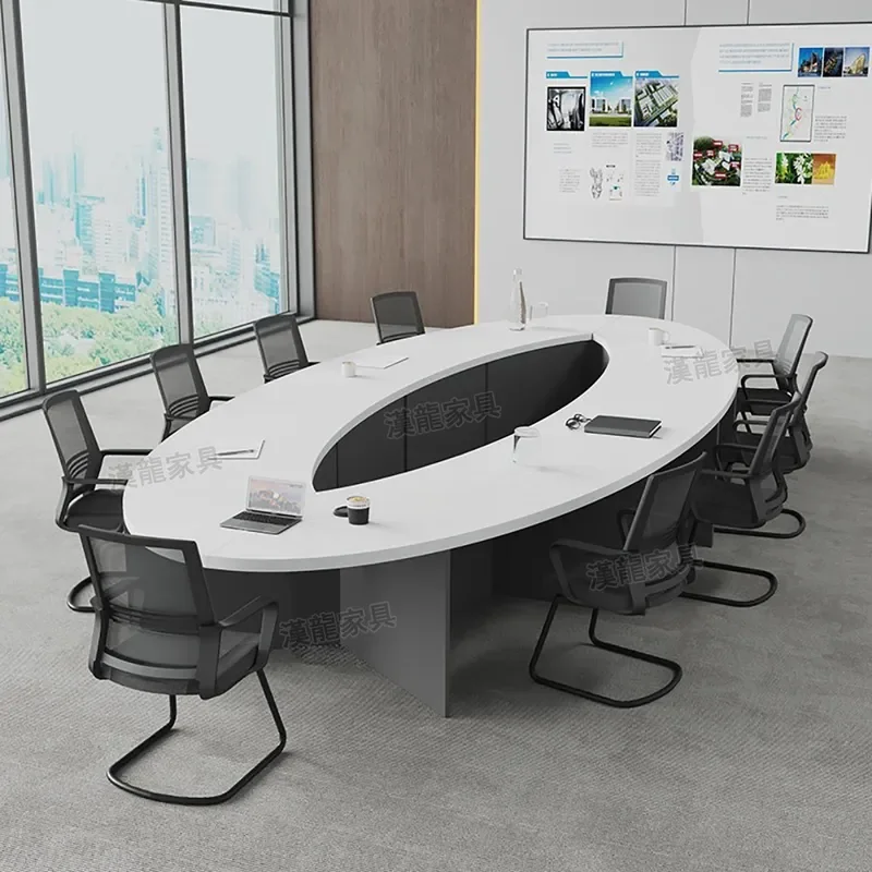 2026 New Oval Conference Table Free Combination Splicing Arc Thickened Strip Training Table Special Shaped Office Table and
