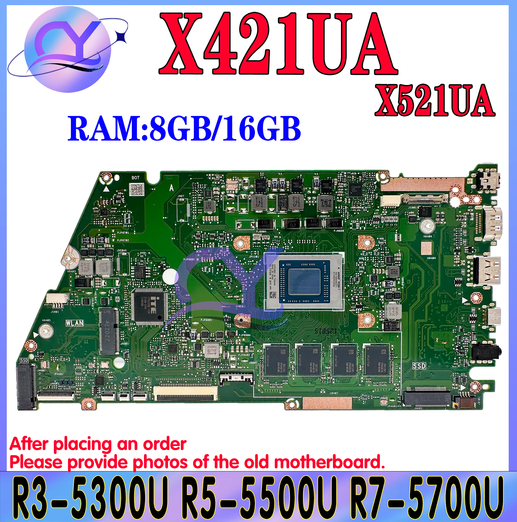 

Материнская плата KEFU X421UA Материнская плата ASUS X421UA D421UA M421UAY M533UA D533MA для ноутбука R3 R5 R7 RAM-4GB/8GB/16GB