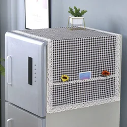 55x130cm Cotton Linen Dust Covers Refrigerator Cover Lace Washing Machine Towel Dustproof Refrigerator Cloth Fridge Protection